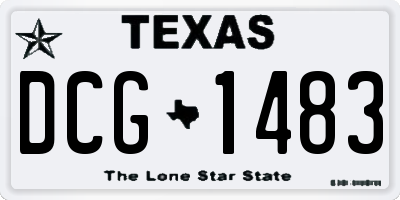 TX license plate DCG1483