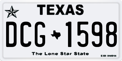 TX license plate DCG1598