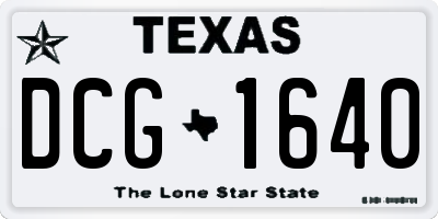 TX license plate DCG1640