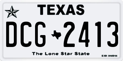 TX license plate DCG2413