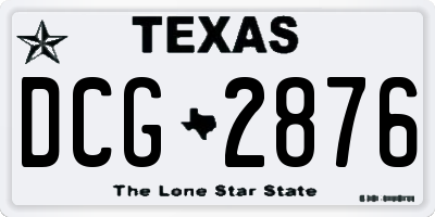 TX license plate DCG2876