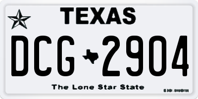 TX license plate DCG2904