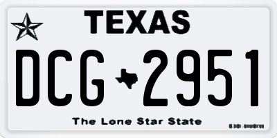 TX license plate DCG2951
