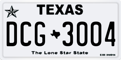 TX license plate DCG3004