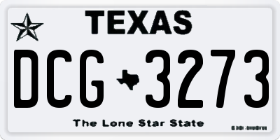 TX license plate DCG3273