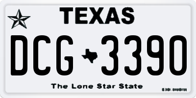 TX license plate DCG3390