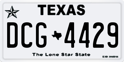 TX license plate DCG4429