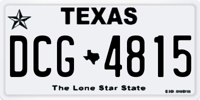 TX license plate DCG4815