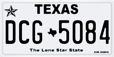 TX license plate DCG5084
