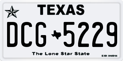 TX license plate DCG5229