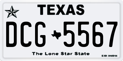 TX license plate DCG5567