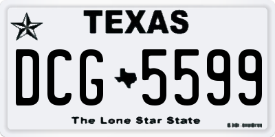 TX license plate DCG5599
