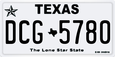 TX license plate DCG5780