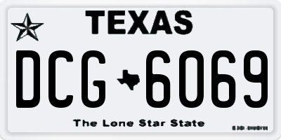 TX license plate DCG6069