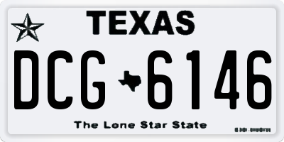 TX license plate DCG6146