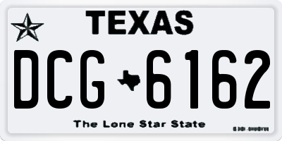 TX license plate DCG6162