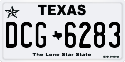 TX license plate DCG6283