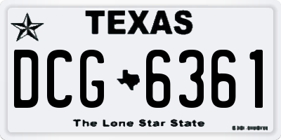 TX license plate DCG6361