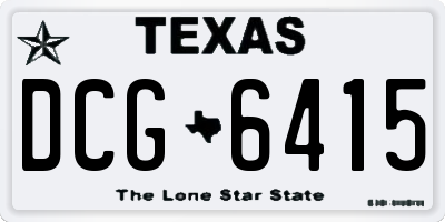 TX license plate DCG6415