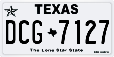 TX license plate DCG7127