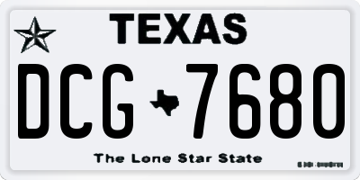 TX license plate DCG7680