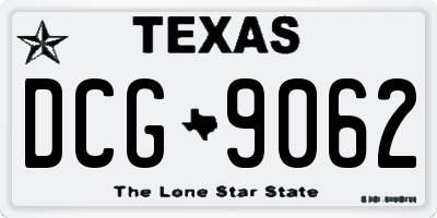 TX license plate DCG9062