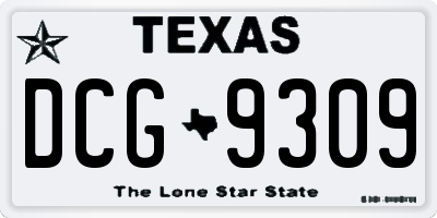 TX license plate DCG9309