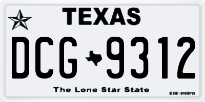 TX license plate DCG9312