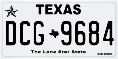 TX license plate DCG9684