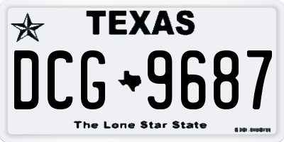 TX license plate DCG9687