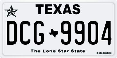 TX license plate DCG9904
