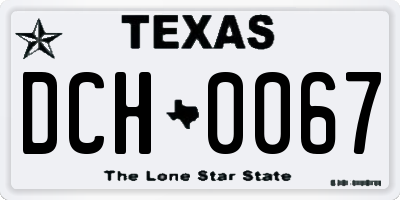 TX license plate DCH0067