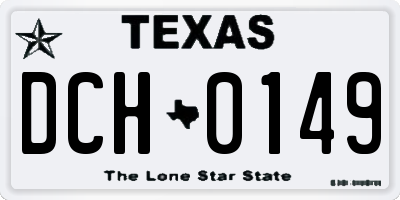 TX license plate DCH0149