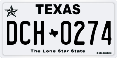 TX license plate DCH0274