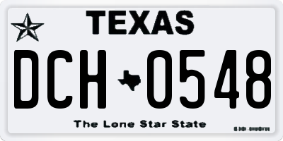TX license plate DCH0548