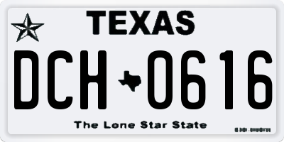 TX license plate DCH0616
