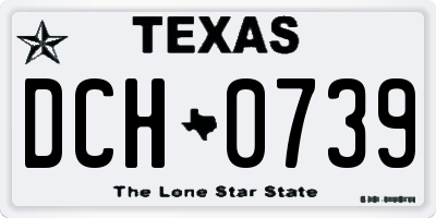 TX license plate DCH0739