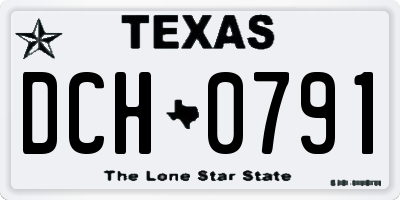 TX license plate DCH0791