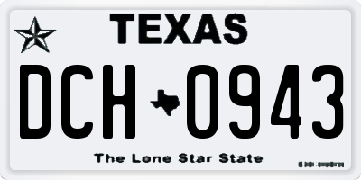 TX license plate DCH0943