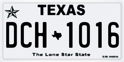 TX license plate DCH1016