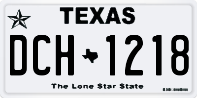 TX license plate DCH1218