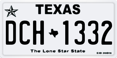 TX license plate DCH1332