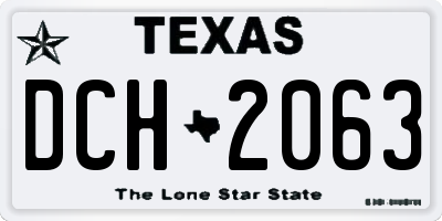 TX license plate DCH2063
