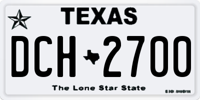 TX license plate DCH2700