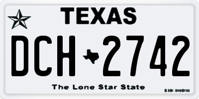 TX license plate DCH2742