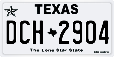 TX license plate DCH2904