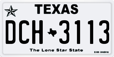 TX license plate DCH3113