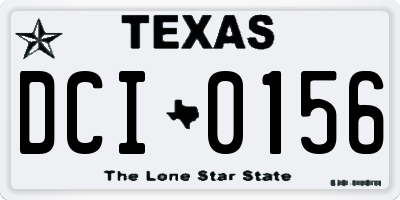 TX license plate DCI0156