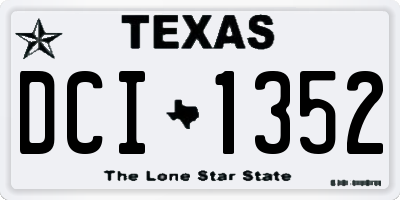 TX license plate DCI1352