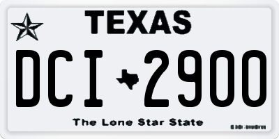 TX license plate DCI2900